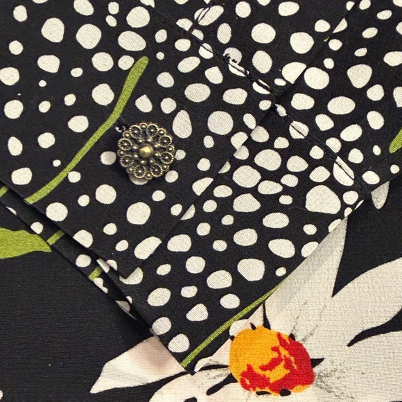 The Kooples 100% silk button front daisy print shirt blouse top M - Picture 9 of 10